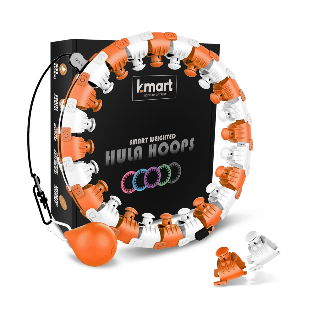 K-Mart Smart Weighted Hula Hoop, 24 Detachable Knots with 360 Degree Auto-Spinning Ball 