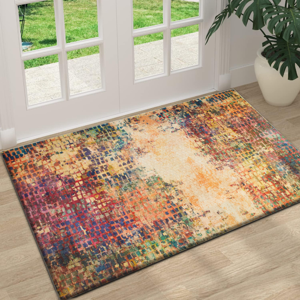 (Vibrant, 40 X 60 cm_Small Mat) Extra Large Rugs Traditional Carpets for Living Room Bedroom