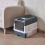Living And Home (Grey) Fully Enclosed Cat Litter Box with UV Sterilization 2