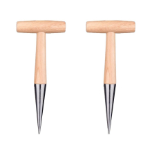 2 Pcs Hand Dibber Garden Tools With Wooden Handle, Dibbler Bulb Planter, Wooden Sow Dibbers