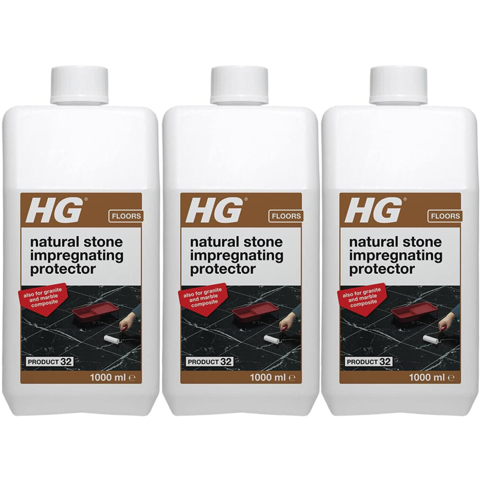 3 x HG Natural Stone Impregnating Protector (Product 32) - 1Liter