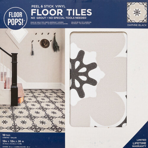 Fine Decor DAPHNE BLACK peel and stick vinyl floor tiles 2