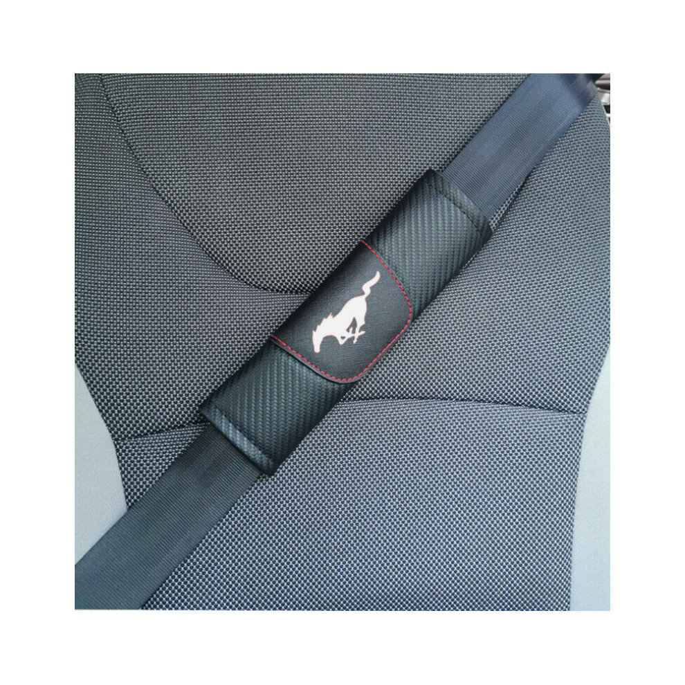 2Pcs Ford Mustang Carbon Fiber Seat Belt Shoulder Pad 4754135880735