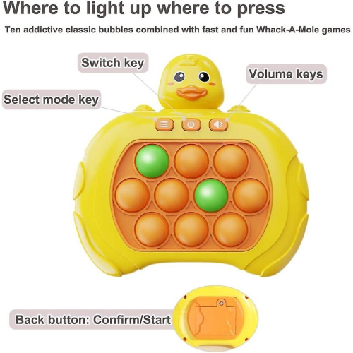Pop It Game Light Up Fidget Toy, Quick Push Game Console, Whack A Mole Game, Decompression Breakthrough Puzzle Pop Game Machine 2