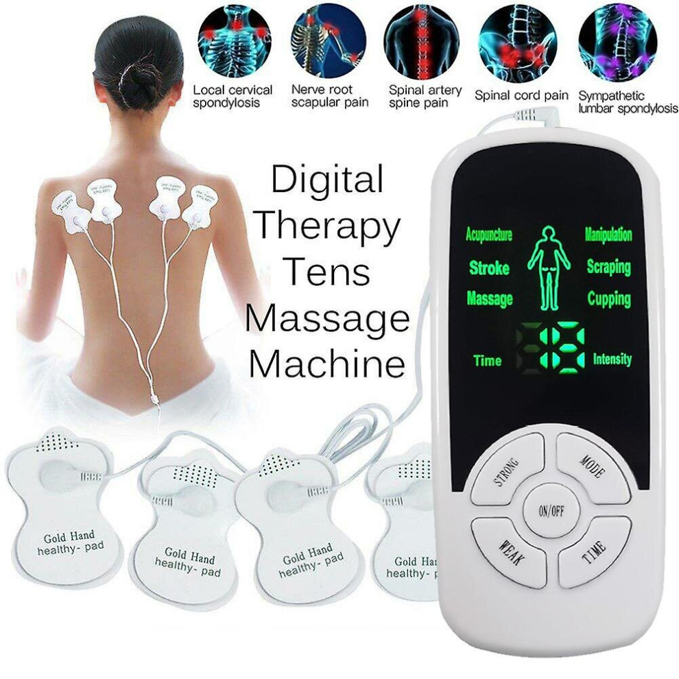 Tens Massager Digital Therapy Full Body Pain Relief Massage Device Acupuncture Back With 4 Pads