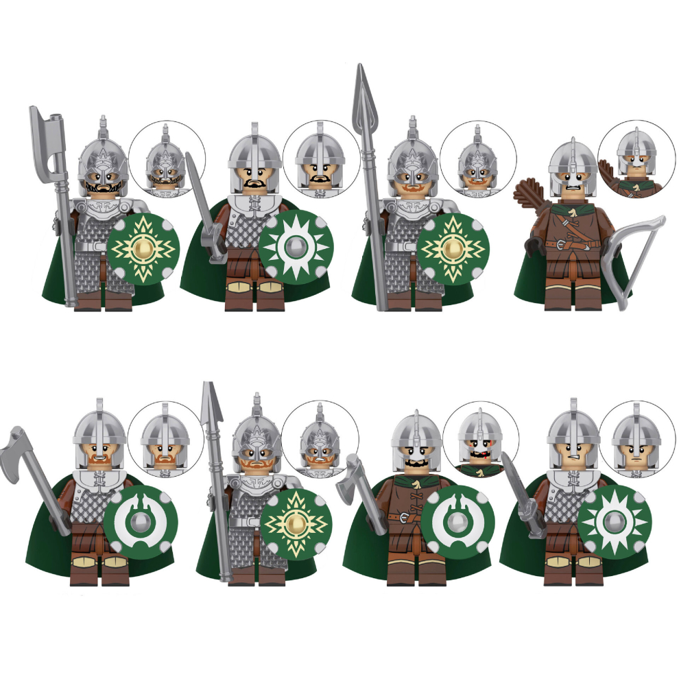 8Pcs/set Knights of Lohan Guards Archers Minifigure Building Blocks Action Toys Fit LEGO