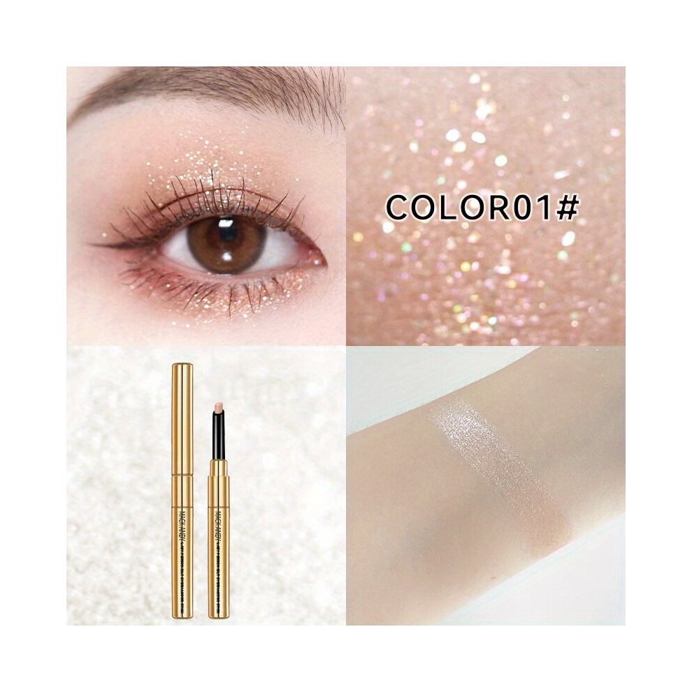 Multicoloured Eyeshadow Stick Makeup Creamy Glitter Shimmer Smooth Eyeshadow Pencil Natural Waterproof Long Lasting Highlighter Eyeliner Pen