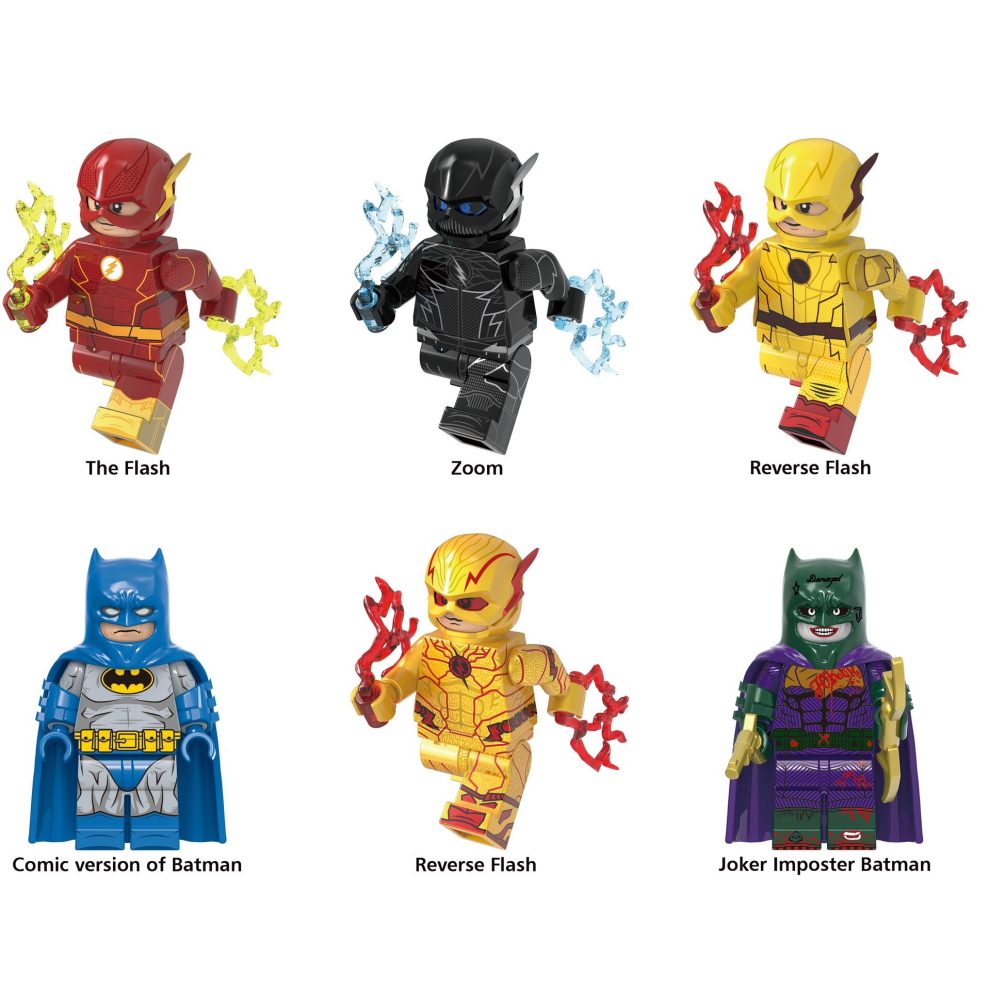 6PCS Superhero Minifigure Batman The Flash Collection Toy