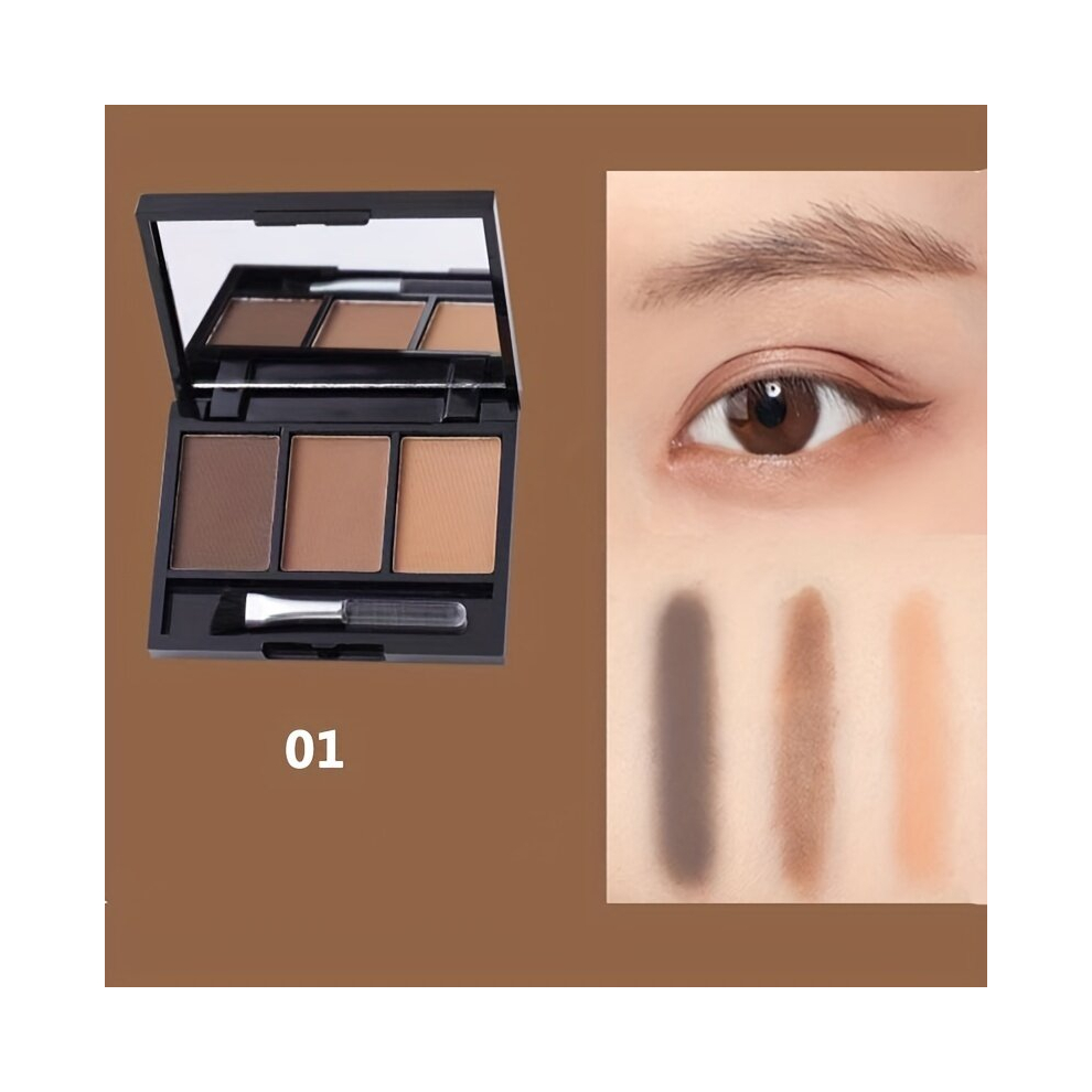 Multicoloured 3 Colors Eyebrow Powder Palette Eyebrow Contouring And Shaping Long Lasting Waterproof Brow Definer And Filling Powder