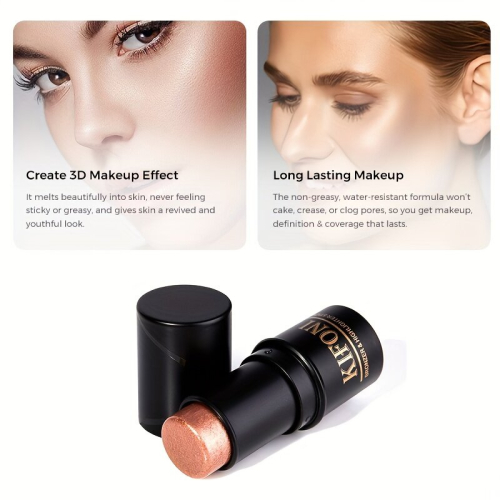 Waterproof 3D Highlighter Stick for Contouring Brightening and Light Bronzing Long Lasting and Smooth Application 2