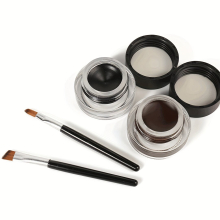 Brown 2pcs Eyeliner Cream With Brush Set Box Sweat Proof Waterproof Long Lasting Smudge Proof Fast Drying Smooth Eyeliner Cream Set Suitable For Begin