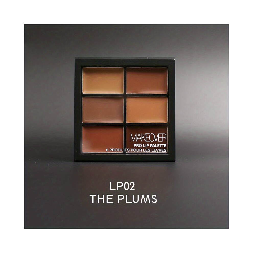 Red,Cream,Purple 6 Lipstick Palette Matte & Shimmer Finish Nude Red Plum Lipstick Palette