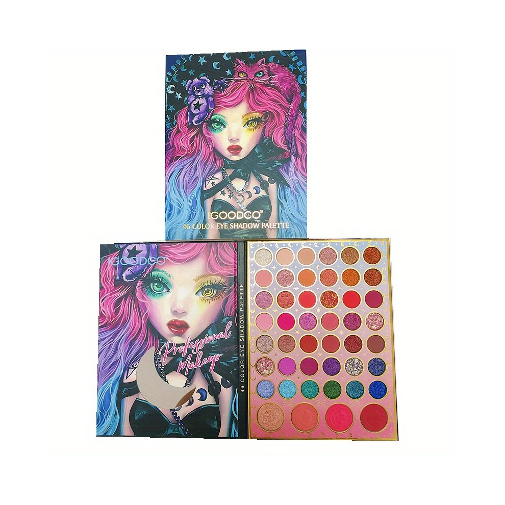 46 Shade Eyeshadow Palette Matte Glossy and Pearly Finishes for Easy Daily Makeup Anime Girl Packing-image-OPC-PCMX6Y5-NEW