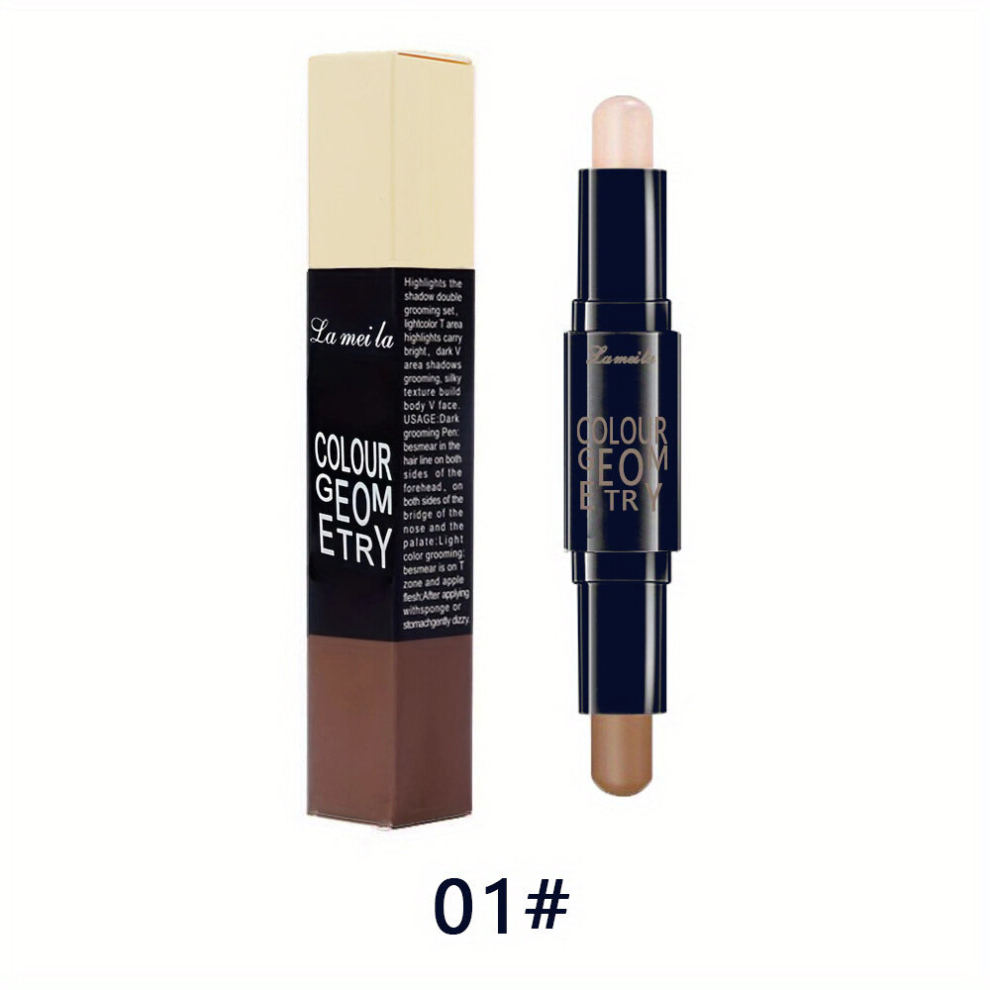 Multicoloured Double Ended 3D Concealer Stick Waterproof Highlighter & Contouring Makeup For Stereoscopic Facial Brightening