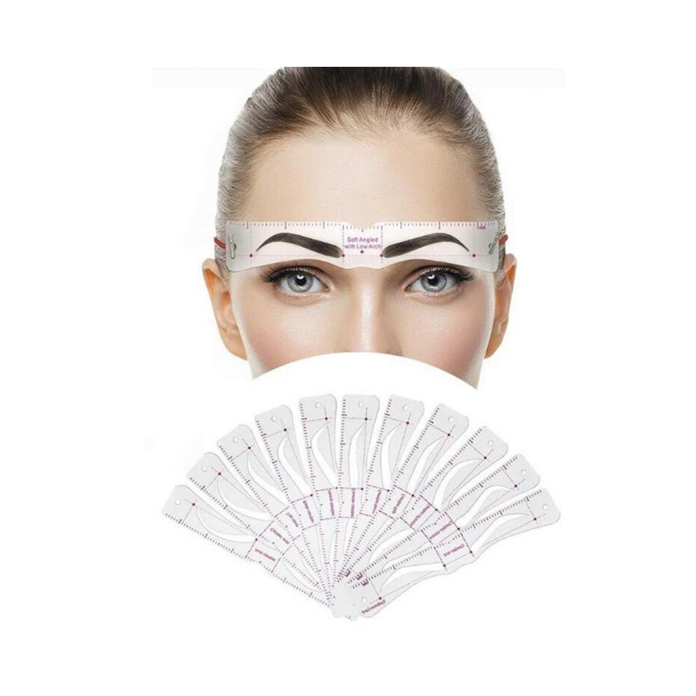 12pcs Fixable Eyebrow Stencil Contouring Template Reusable Stickers Eyebrow Stamp Auxiliary Makeup Tool
