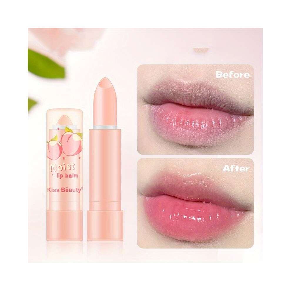 Peach Lip Balm Lipstick Transparent Jelly Natural Changing Lipstick Non Stick Cup Non Fade Long Lasting Waterproof
