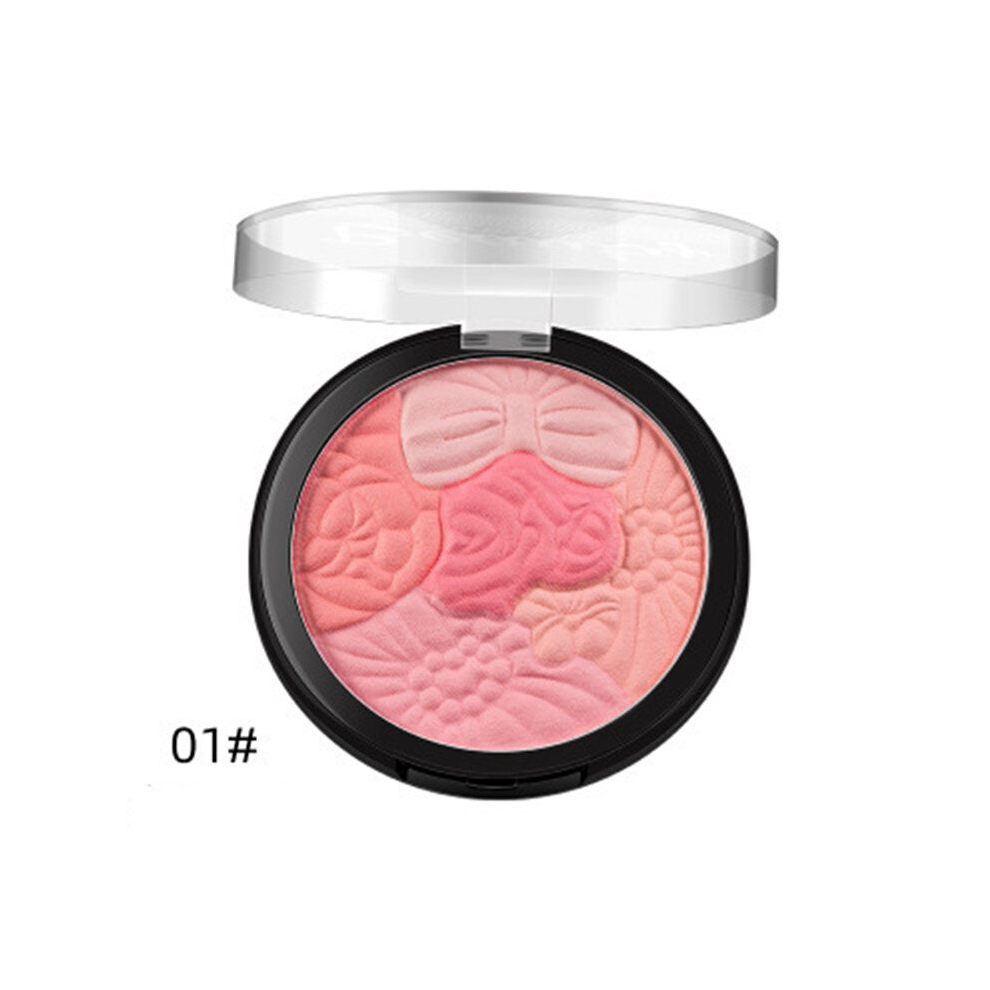 Multicoloured 5 Petal Blush Compact Carved Rouge For Facial Contouring & Brightening Radiant Facial Highlighter Powder