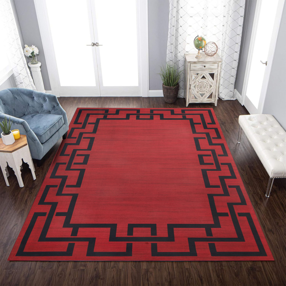 (160x230 cm, LEXI- PRINTED RUG) Non Slip Rugs Printed Geometric Carpets Runner Mat