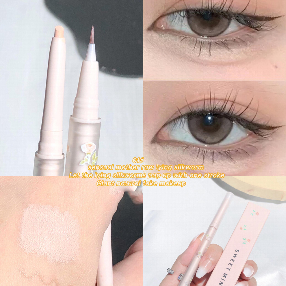 6 Colors Double Head Eyeliner Eyelid Under Crease Pen Polarized Finish Multifunctional Smooth Long Lasting Eye Makeup Pen