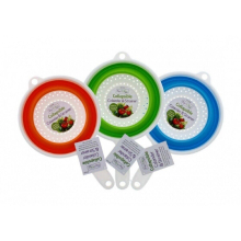 Collapsible Colander Food Strainer Sieve Long Handle Plastic For Kitchen Assorted Color X 1