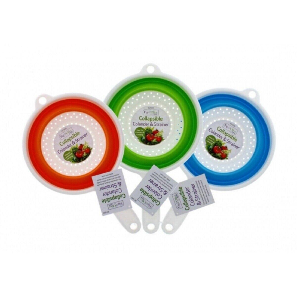 Collapsible Colander Food Strainer Sieve Long Handle Plastic For Kitchen Assorted Color X 1