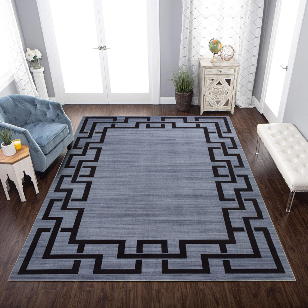 (120x170 cm, NICO- PRINTED RUG) Non Slip Rugs Printed Geometric Carpets Runner Mat