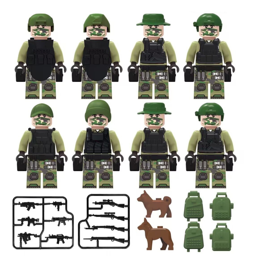 (8Pcs/set) 8-12Pcs/set Counter-Terrorism Police Building Blocks Action Minifigure Toys Fit LEGO