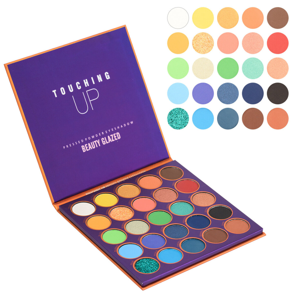 Multicoloured 25 Colors Beauty Glazed Eyeshadow Palette Long Lasting Matte And Shimmer Eye Shadow Powder For Waterproof Maquillage
