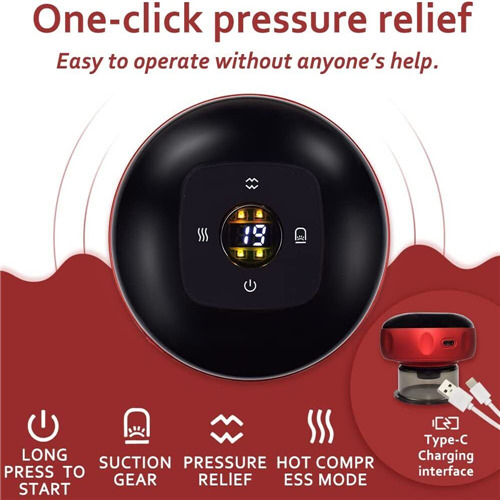 (Black) Electric Cupping Massage Suction Vacuum Scraping Therapy Machine Slimming 2