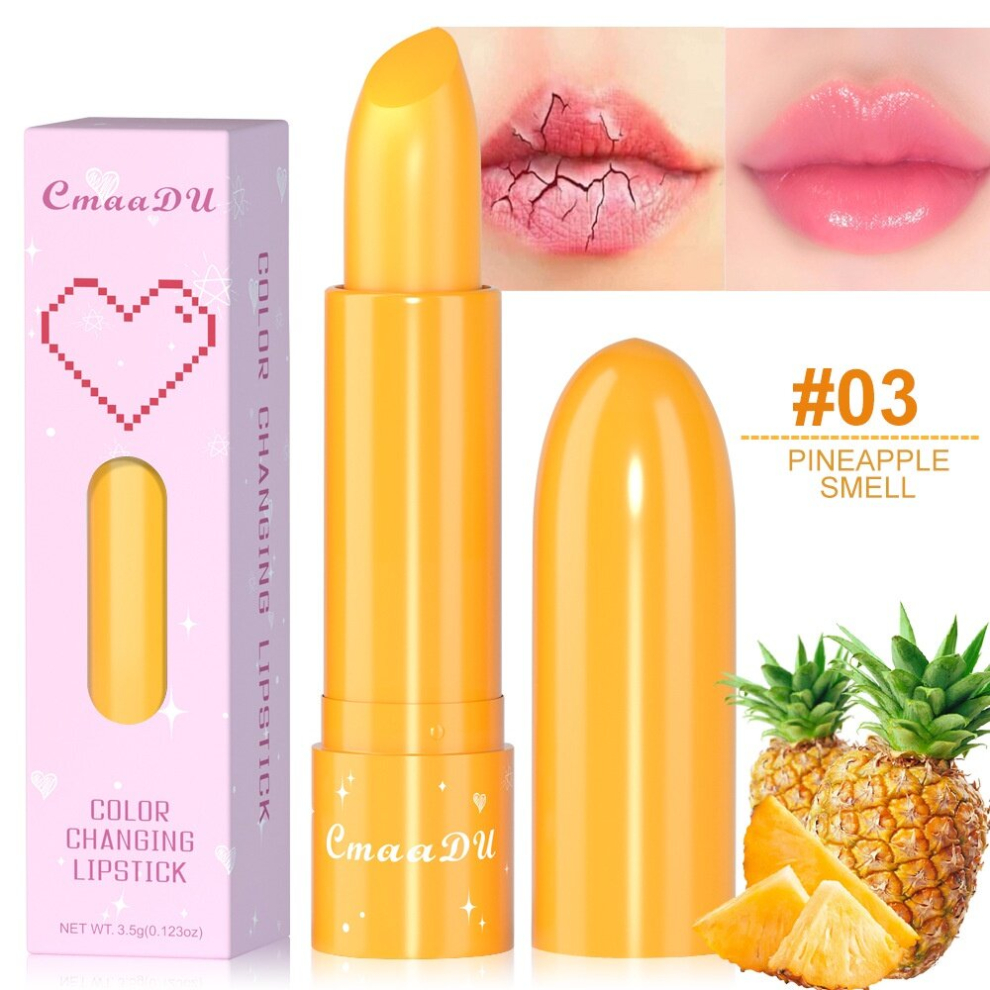 Multicoloured 6 Flavors Fruit Flavored Changing Moisturizing Lipstick Daily Lip Care Long Lasting