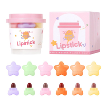6 Pcs Long Lasting Star Mini Lipstick Candy Matte Velvet Mist Portable Waterproof Lipgloss Lipstick Set