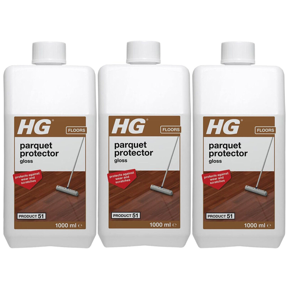 3 x HG Parquet Protector Gloss (Product 51) - 1 Litre