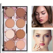 8 Blush Contouring Powder Palette Matte Shimmer Concealing Highlighting Powder Durable Waterproof Facial Makeup Powder Palette