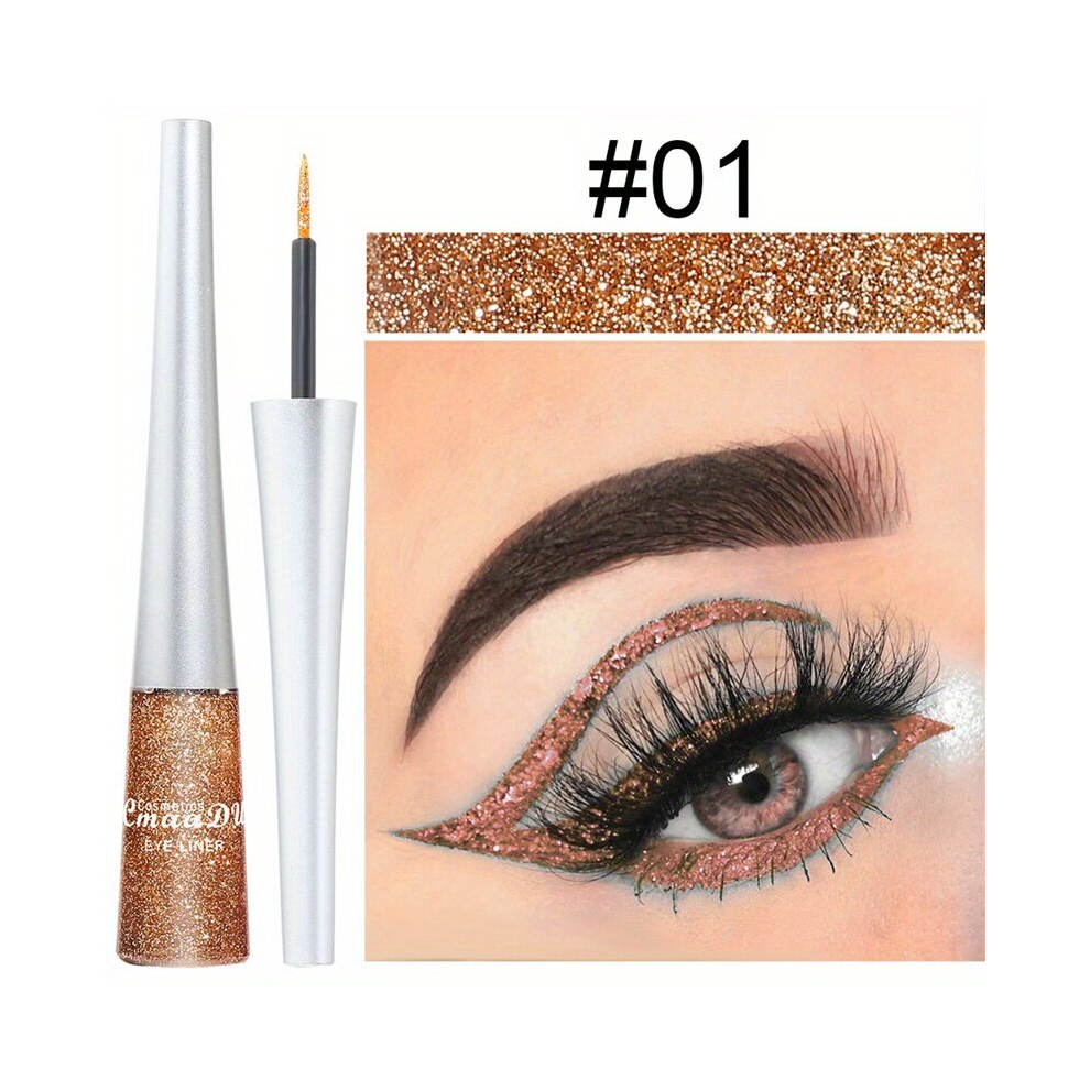 Multicoloured 16 Colors Glitter Shimmer Liquid Eyeliner Pen Smudge Proof Waterproof Colorful Eye Cosmetic