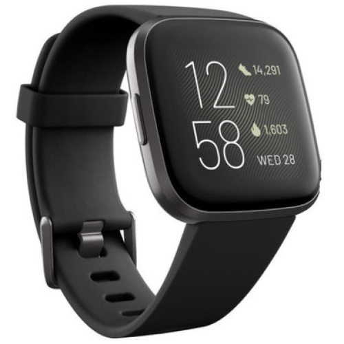 Fitbit Smartwatch Fitbit Versa 2 dial μαύρο 40mm λουράκι καουτσούκ αθλητικό ρολόι GPS