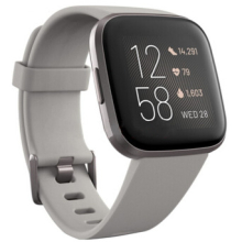 Smartwatch Fitbit Versa 2 Zifferblatt grau 40mm Armband Silikon Sport GPS Uhr