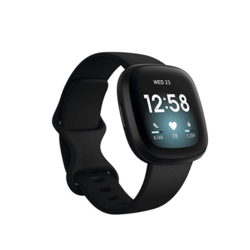 Fitbit Smartwatch Fitbit Versa 3 dial μαύρο 40mm λουράκι σιλικόνης αθλητικό ρολόι GPS