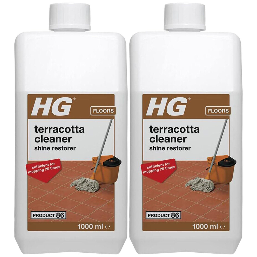 2 x HG Terracotta Floor Tile Cleaner Shine Restorer (Product 86) - 1 Litre