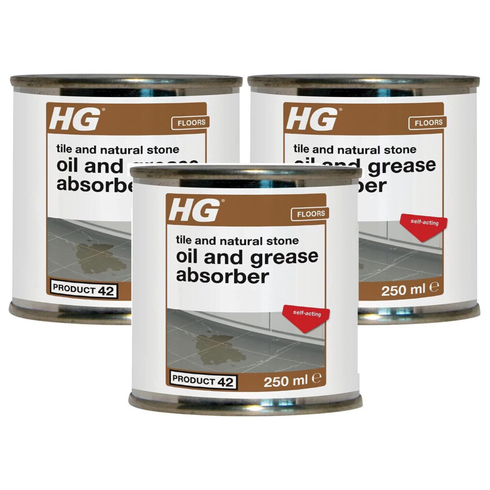 3 x HG Tile and Natural Stone Oil and Grease Absorber (Product 42) - 250ml