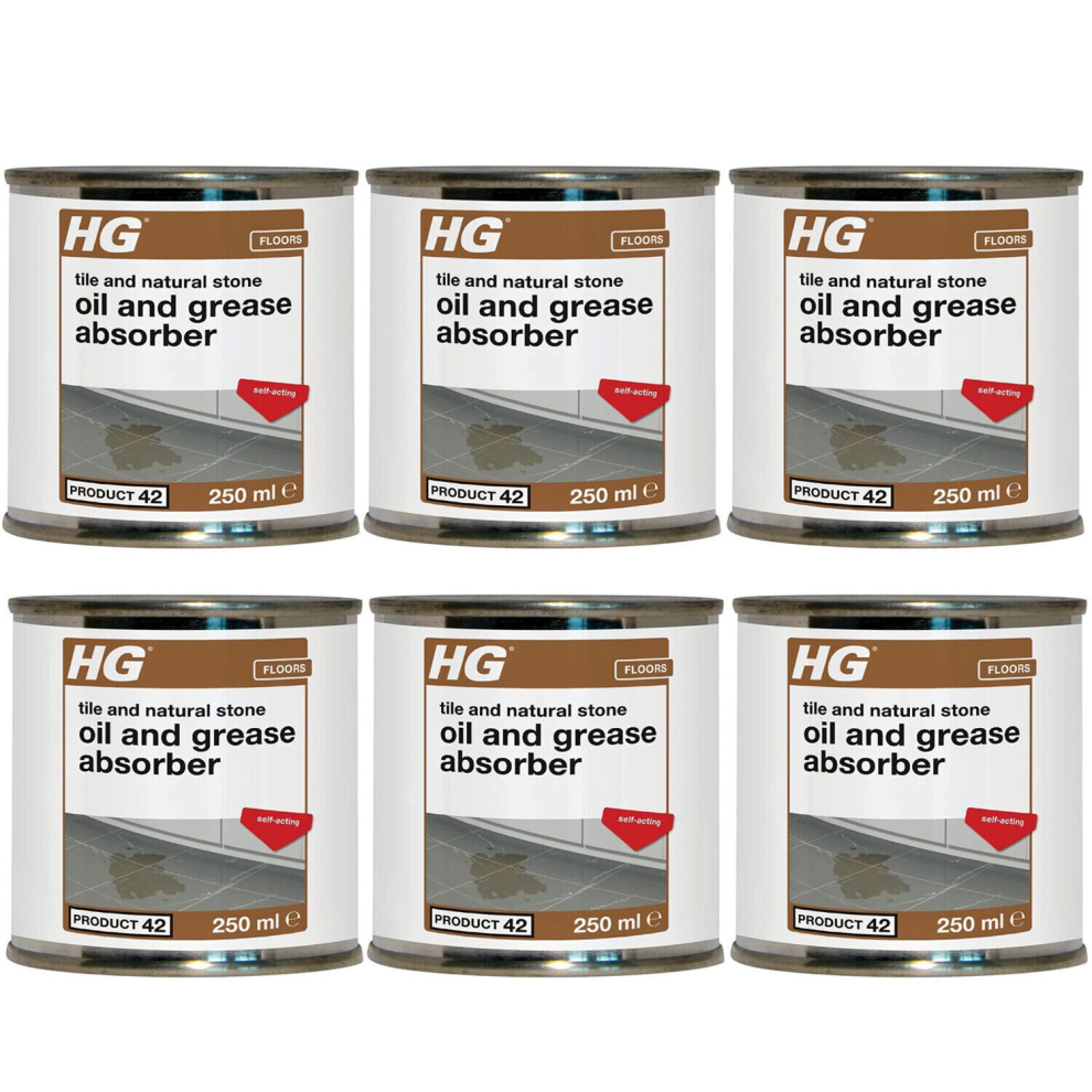 6 x HG Tile and Natural Stone Oil and Grease Absorber (Product 42) - 250ml