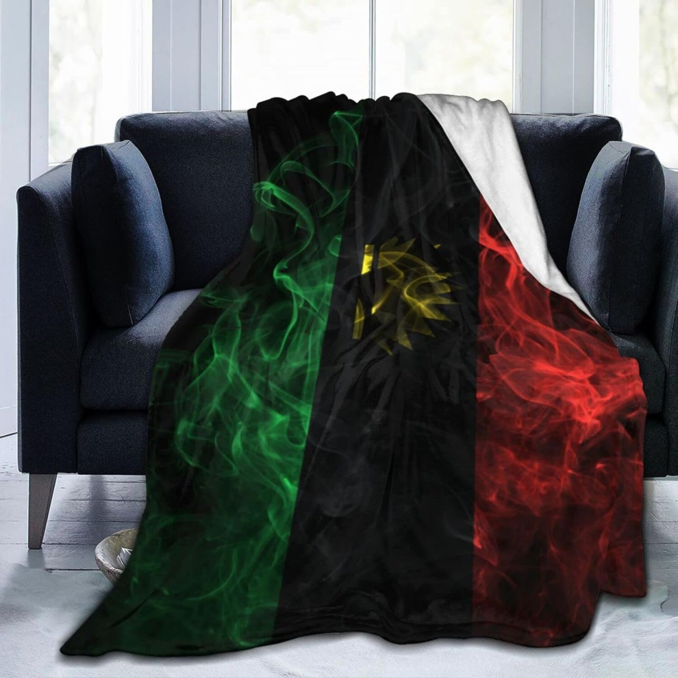 (200CM X 150CM) Throw Blanket Smoke Flag of Biafra Flannel Blanket Soft and Comfortable Sofa Blanket Washable for Sofa Couch Bed