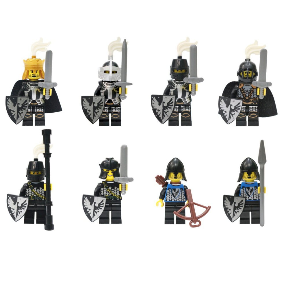 (Style A 8pcs) 16pcs Medieval Roman Soldier Building Block Man Castle Series r Minifigures Fit Lego