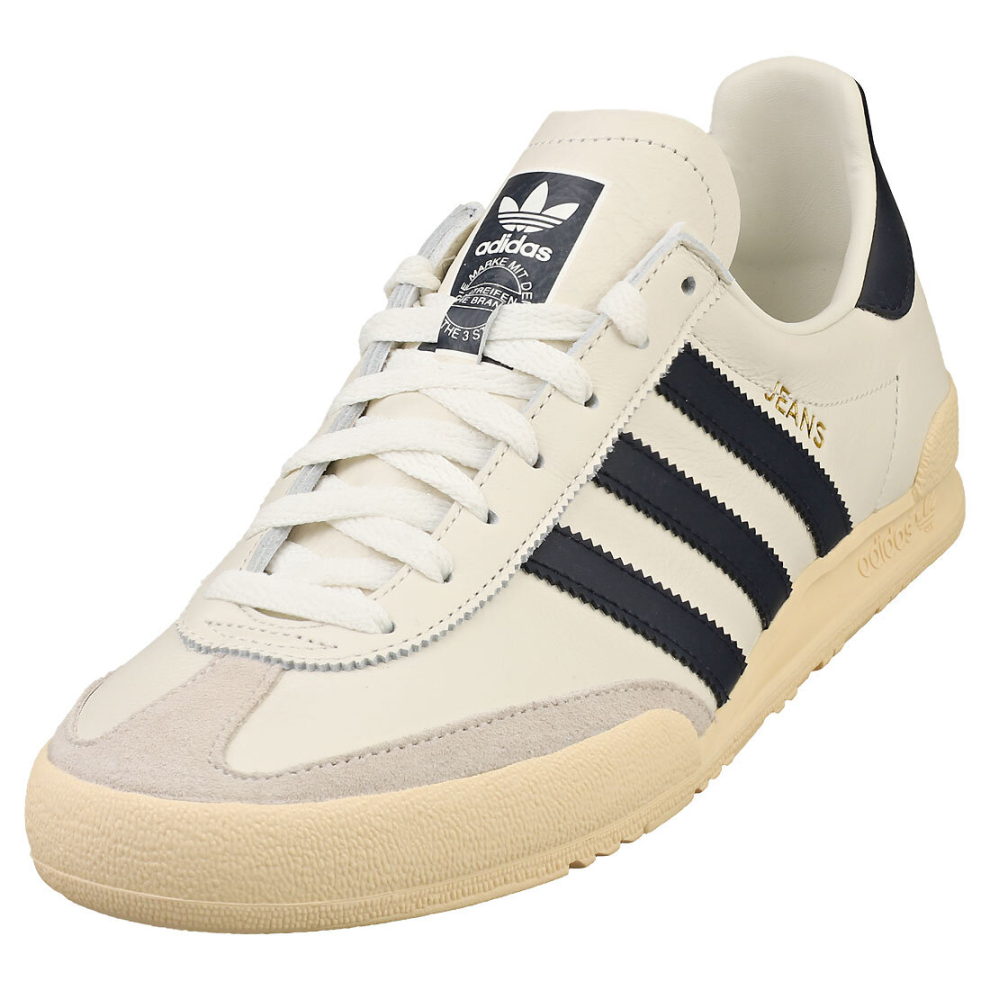 (9) adidas Jeans Mens Casual Trainers in White Navy