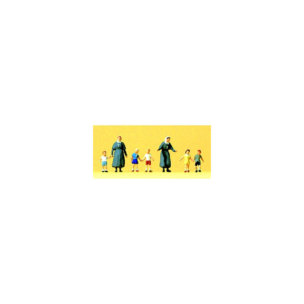 Photos - Doll Accessories Protestant Sisters (2) with Children (5) Figure Set