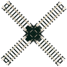 N-code 80 nikkelzilver 90 graden Crossing Atlas-treinen