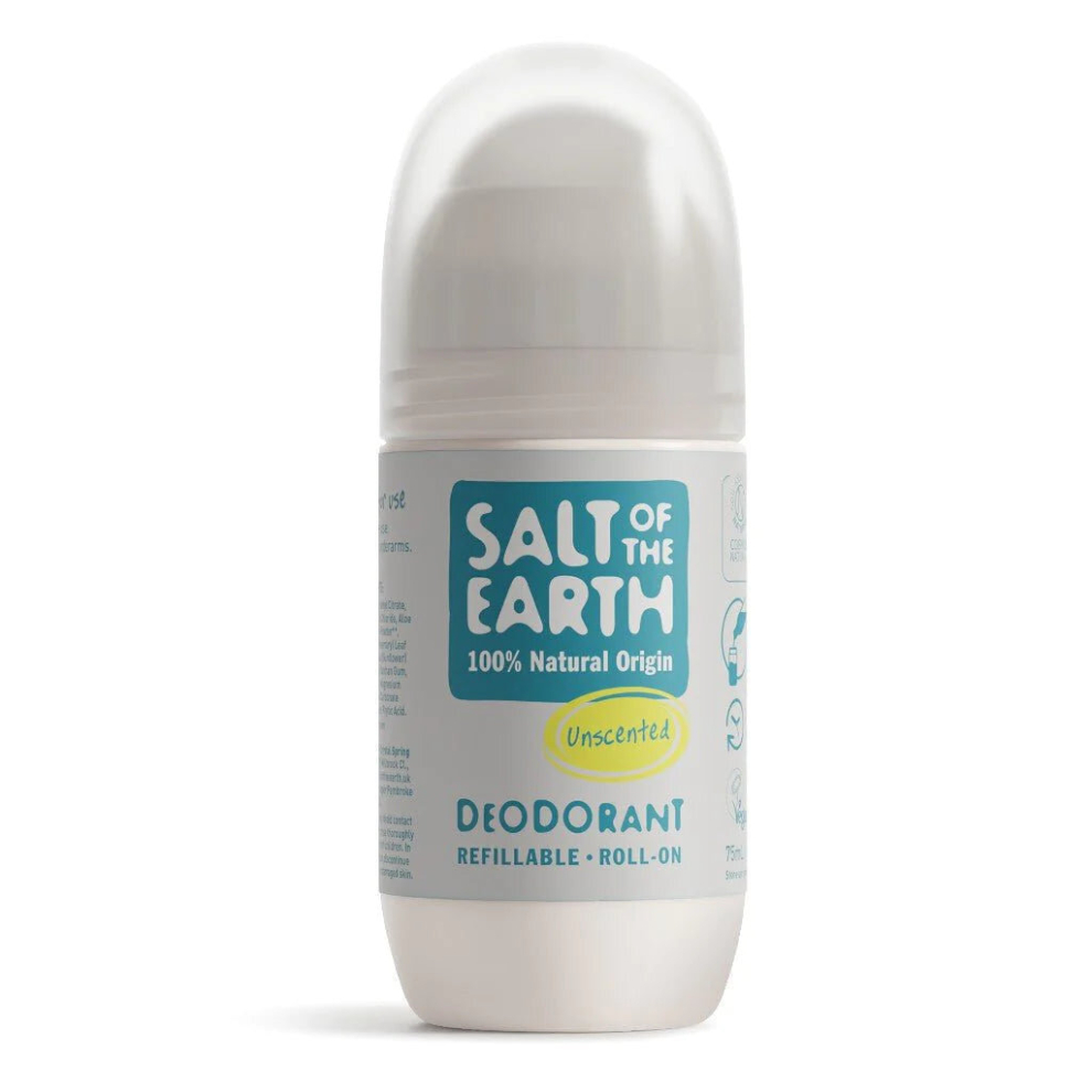 Salt Of The Earth Natural Deodorant Refillable Roll On Unscented 75Ml
