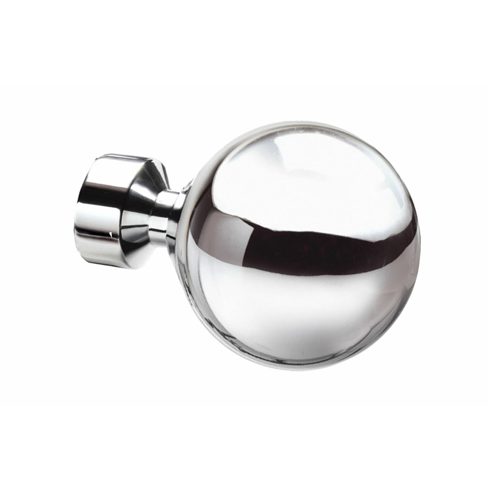 (Chrome) 28mm Sphere style Curtain Pole Finials Pack of 2