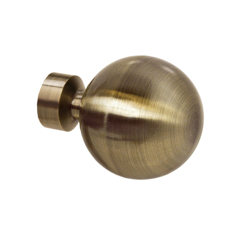 (Antique Brass) 28mm Sphere style Curtain Pole Finials Pack of 2