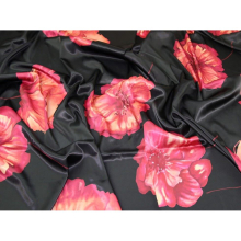 John Kaldor Santa Cruz Stretch Woven Satin Fabric Black - per metre