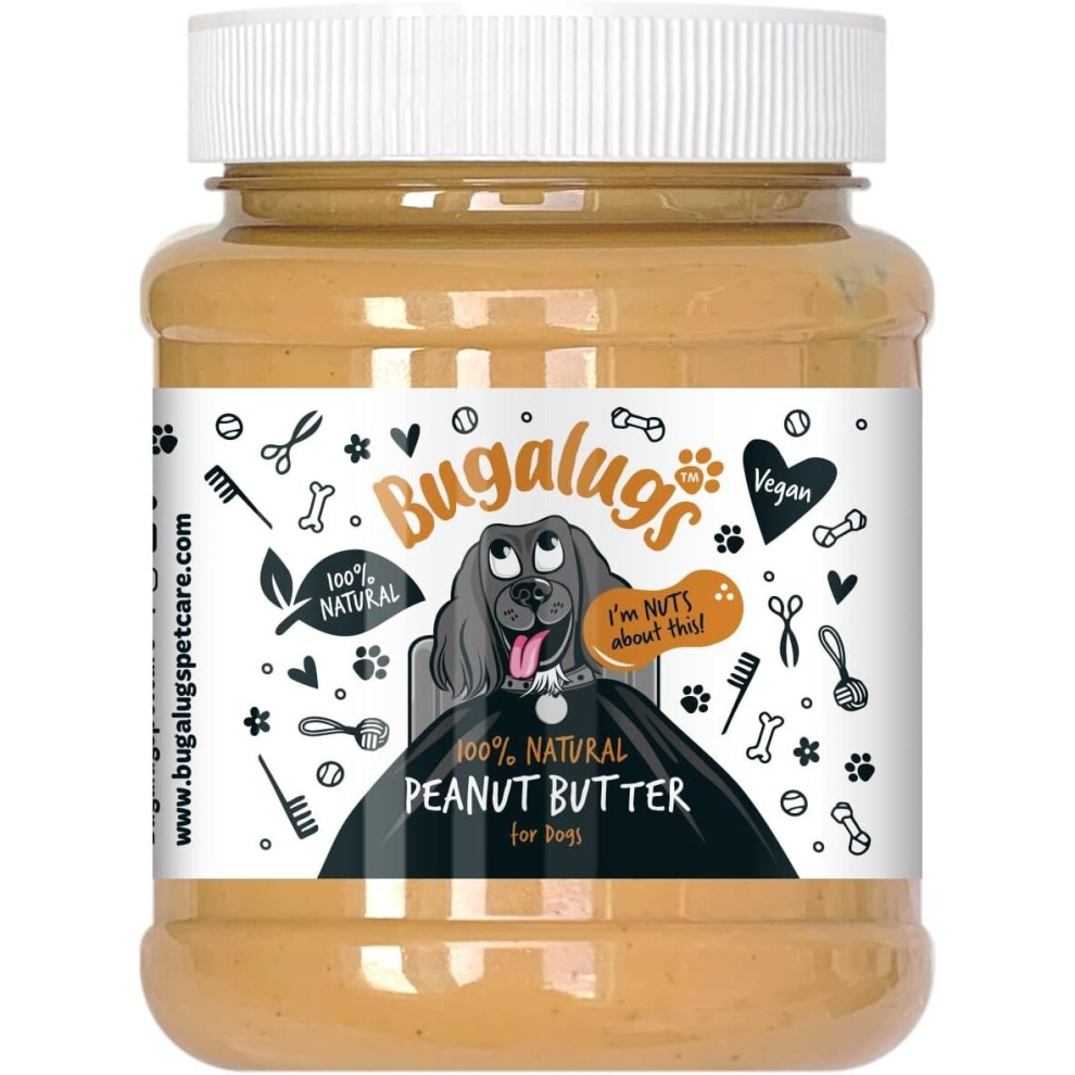 Bugalugs Dog Peanut Butter, 100% Natural Peanut Butter For Dogs & Pups